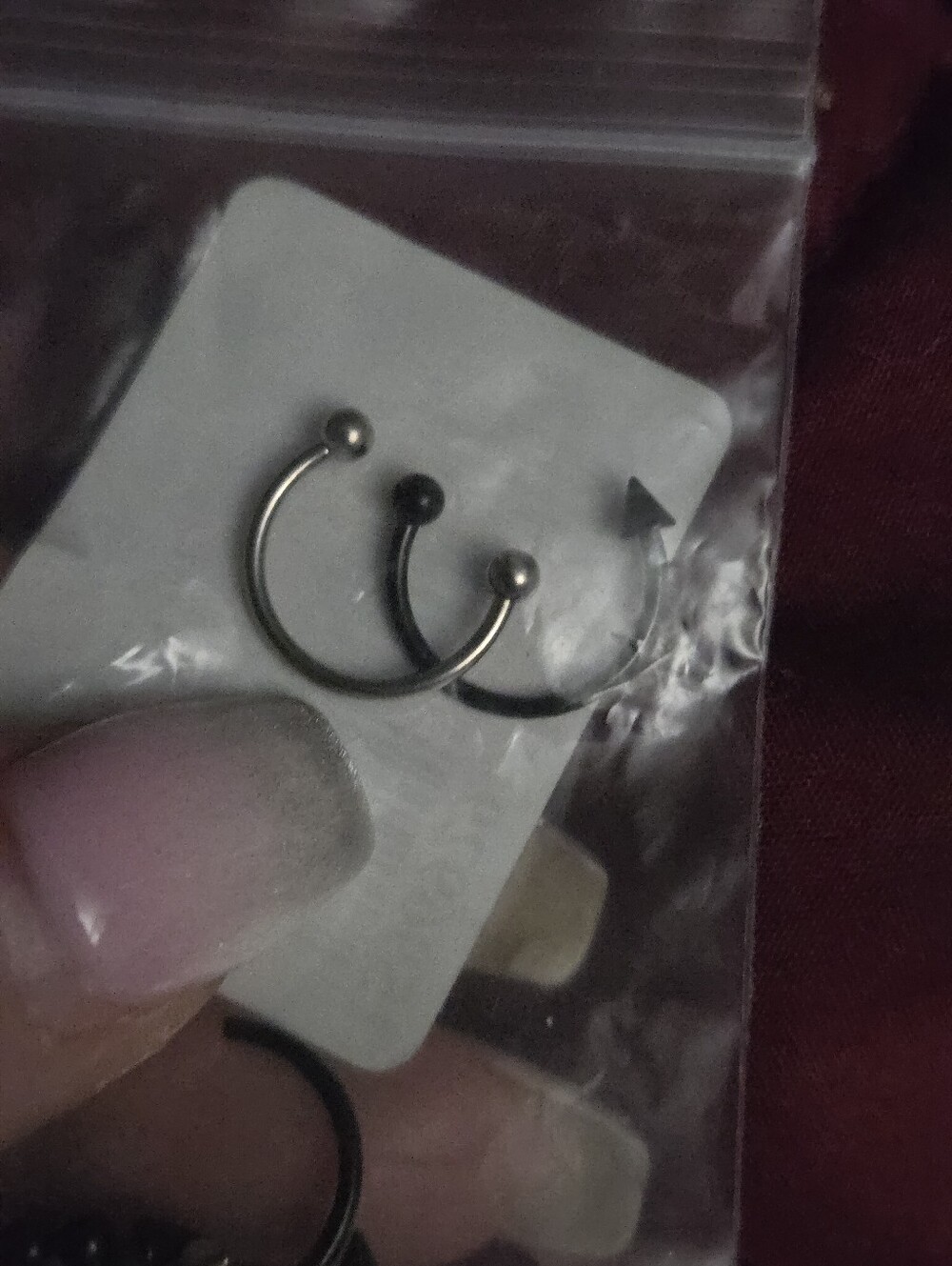 Stainless Steel Circular Barbell Earrings Set - Black and Silver 2 Pack